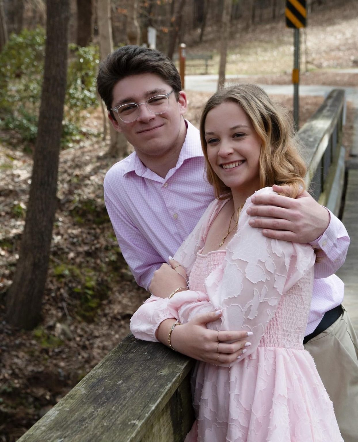 Couple portrait on bridge