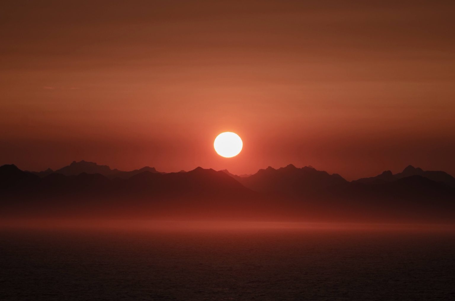 Sunset over mountains