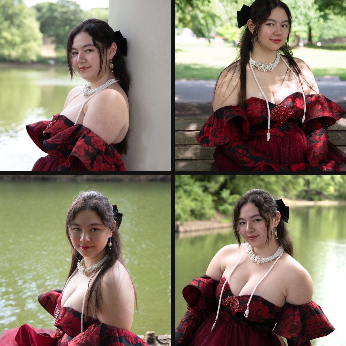 Red Dress Portrait Session collage